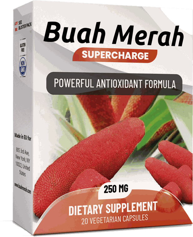 Buah Merah Supercharge Capsules — pack na may 20 vegetarian capsules, 250 mg
